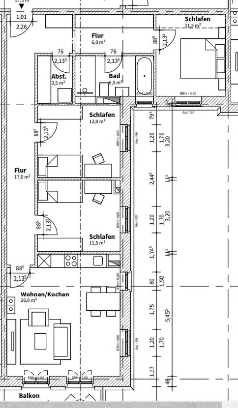 Vier Raum Wohnung Mitte -- Neubau 6 Raum Eigentumswohnungen in Eberswalde.