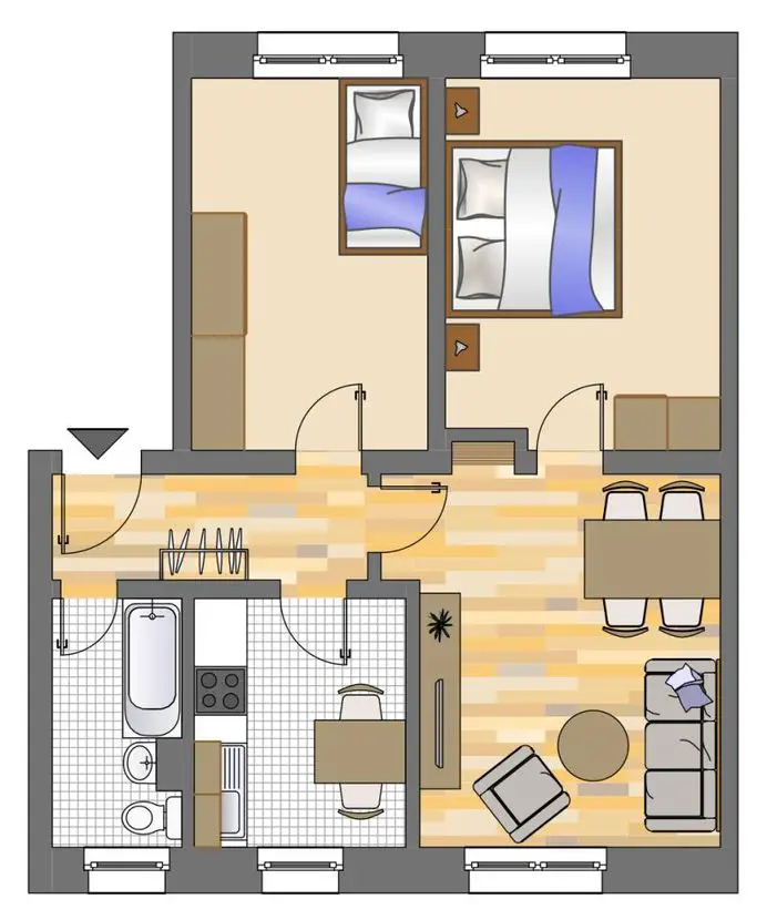 Grundriss -- 3 Zimmer Wohnung mit Balkon in Langendreer