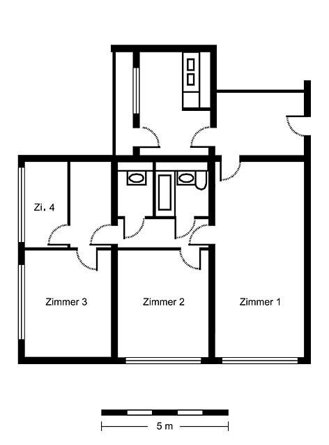 Grundriss -- 4 Zimmer Wohnung mit WBS