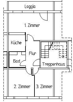  -- 3-Raum Wohnung mit 57 m² in Sandow