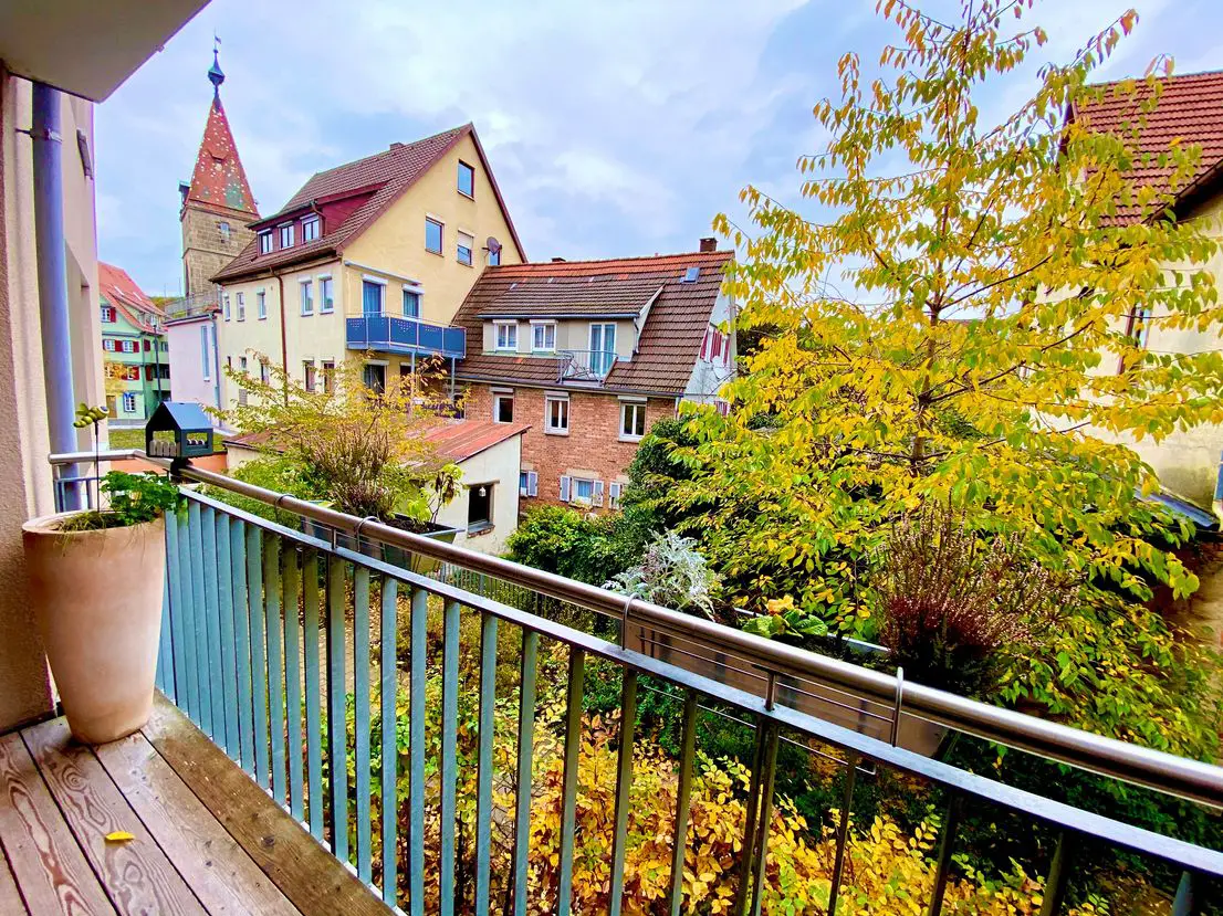 Blick_vom_Balkon_1.OG -- 4-Zimmer-Maisonette-Whg. mit Terrasse in bester Innenstadtlage