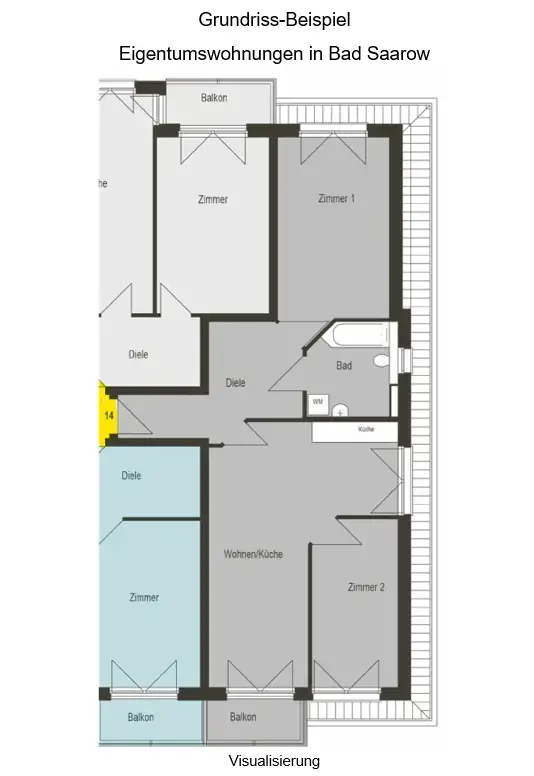 Grundrissbeispiel -- PROVISIONSFREI für den Käufer: Hochwertige 3-zimmrige Eigentumswohnung nahe Scharmützelsee