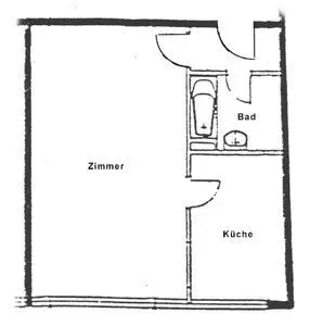 Grundriss -- Zentral gelegene 1-Zimmer-Wohnung in Delmenhorst