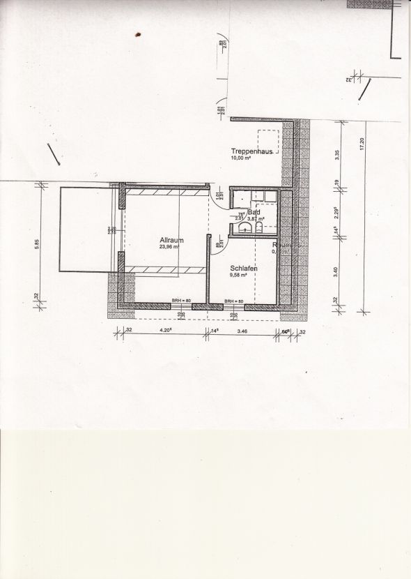 Grundriß -- Langenpreising - Kleine Zweizimmer-Wohnung mit großem Balkon und EBK