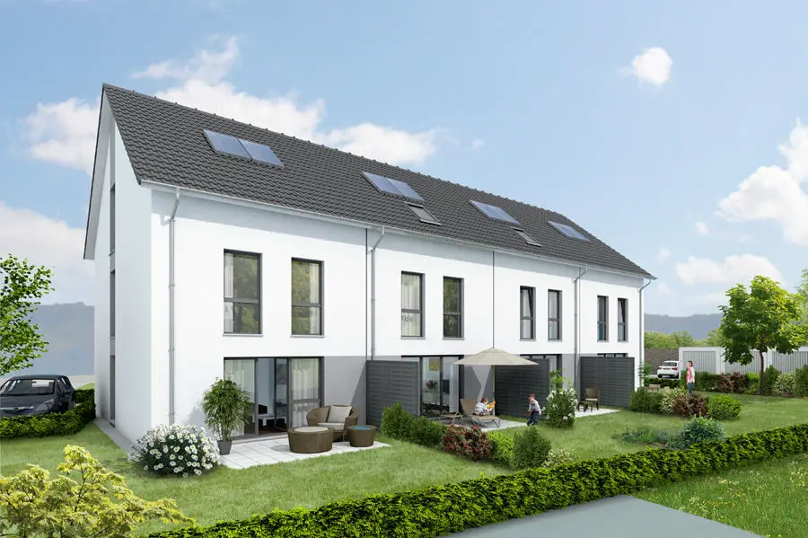 Gartenansicht-Ergenzingen -- Familienfreundlich & Modern - Neubau Reihenendhaus - Nr.4 * Insgesamt entstehen 7 Reihenhäuser *