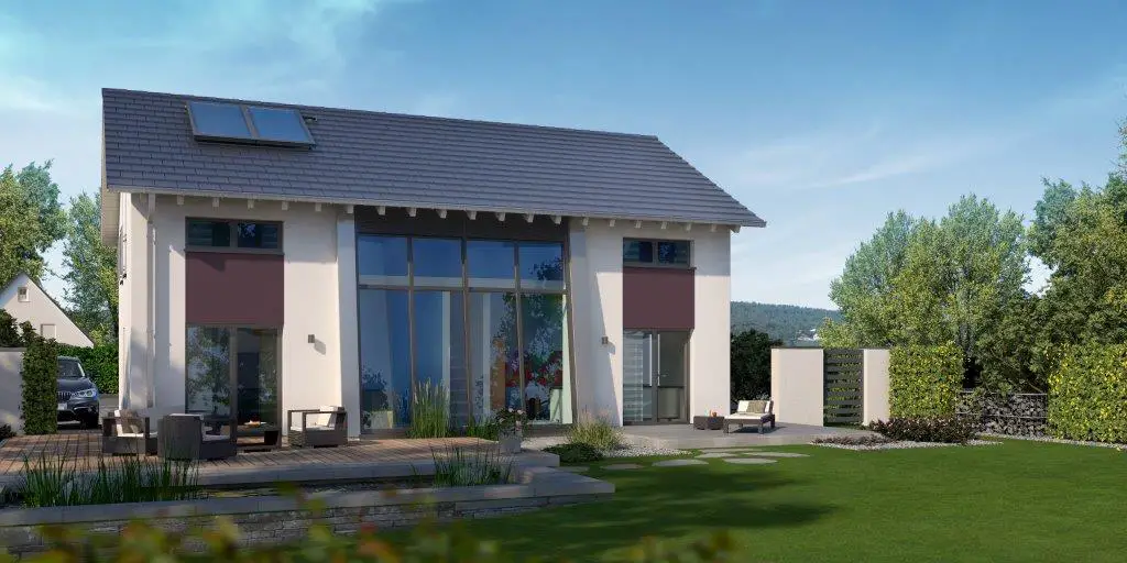 Hausansicht -- Lichtdurchflutetes Traumhaus in Niederstetten - energieeffizient und wertstabil gebaut