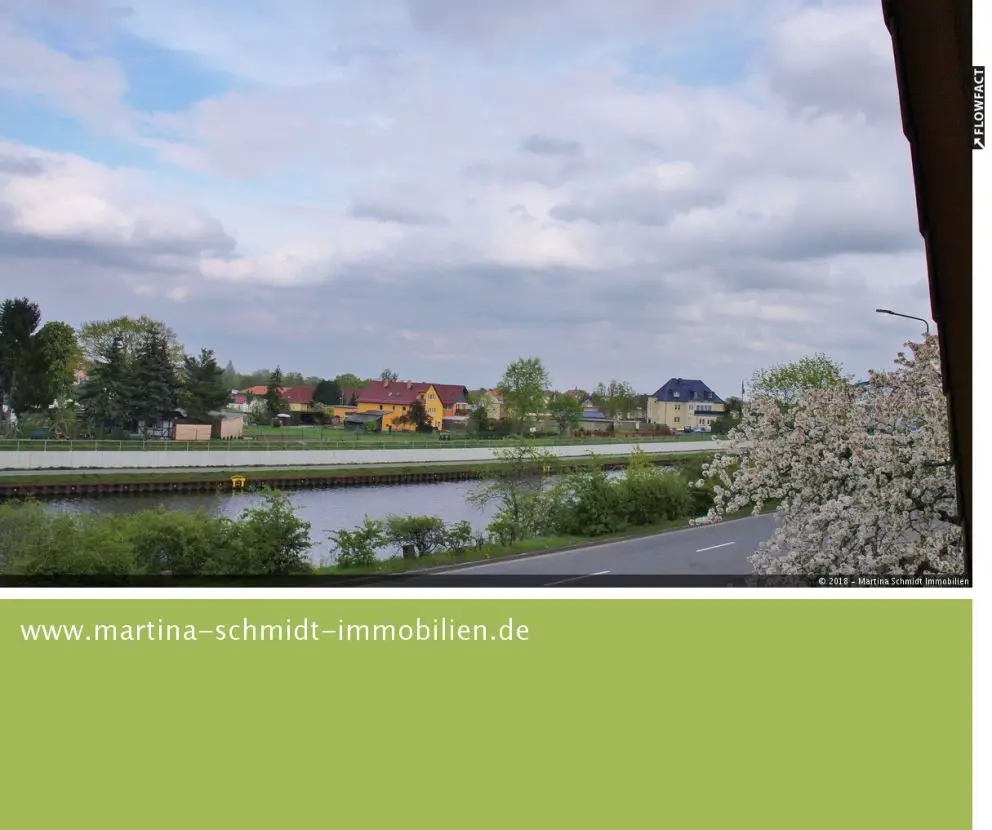 Blick auf Mittellandkanal -- Direkt am Mittellandkanal, Sportboothafen- und Waldnähe, bebaut für Wohnen, Gewerbe und Freizeit