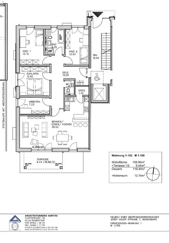 WE1EG -- Neue fünf Zimmer Wohnung mit Gartenanteil in Regensburg, Westenviertel