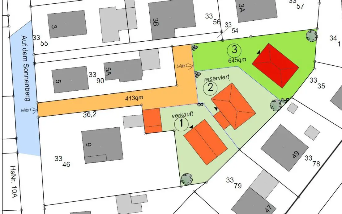 Lageplan fürs Web -- Baugrundstück in Achim mit Blick in die Wesermarsch