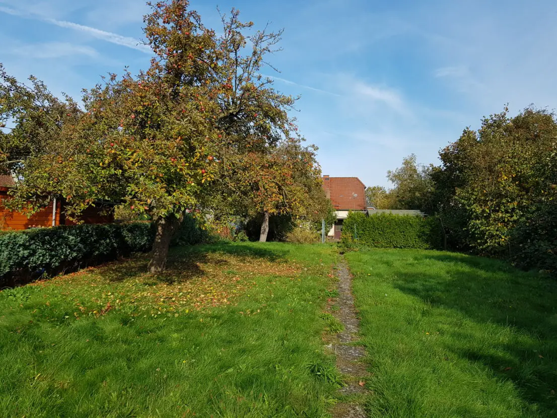 Gartenansicht auf 43 -- Sonniges Baugrundstück in Melsdorf