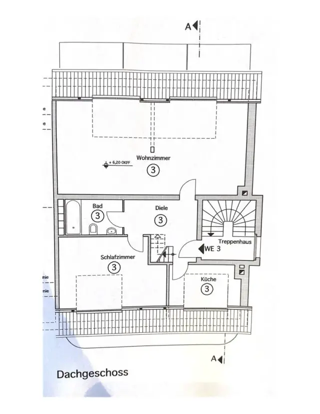 Grundriss 2.OG  -- Vollständig renovierte 4 Zimmer Wohnung in ruhiger Lage von Eller