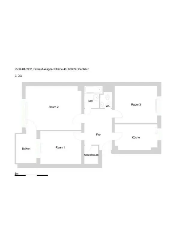 Grundriss -- Modernisierte 3-Zimmer-Wohnung sucht Nachmieter