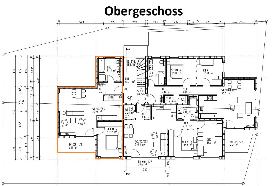 Obergeschoss Whg 4 -- Neubau/Erstbezug mit Balkon: 2-Zimmer-OG-Wohnung in Unterhachings Bestlage