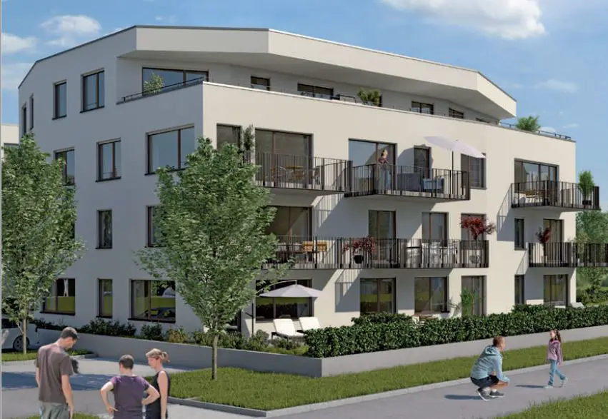 Außen -- Erstbezug mit Einbauküche und Balkon: stilvolle 3-Zimmer-Wohnung in Heilbronn