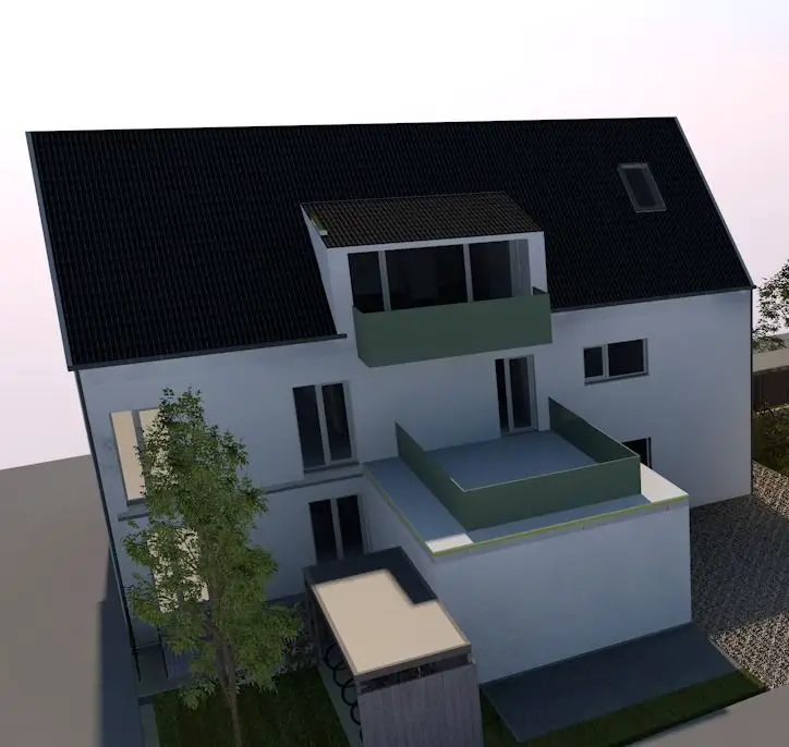 Visualisierung Neubau 2 MFH in -- NEUBAU** 2-Zimmer-Dachgeschosswohnung in Rheinstetten