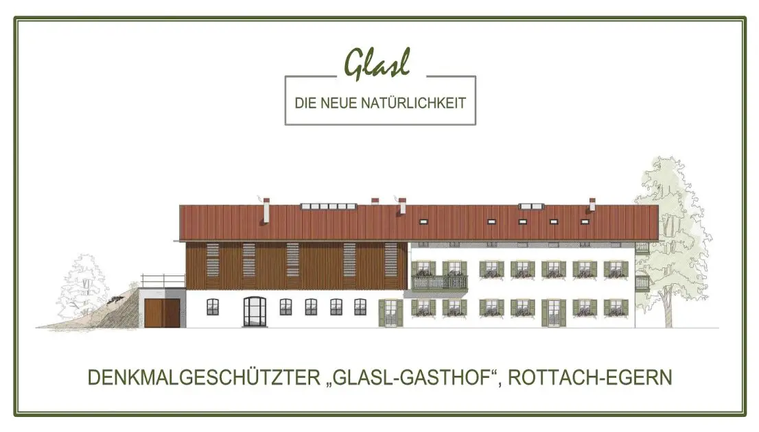 04920 B orig -- Glasl-Ensemble - Denkmalgeschützter Glasl-Gasthof - Rottach-Egern - Tenne - Wohnteil 1b