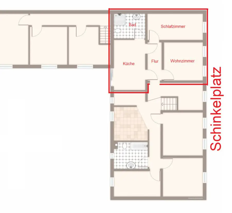 Grundriss Whg. 2 -- Atraktive 2-Zimmer-Wohnung in Granseer Altstadt