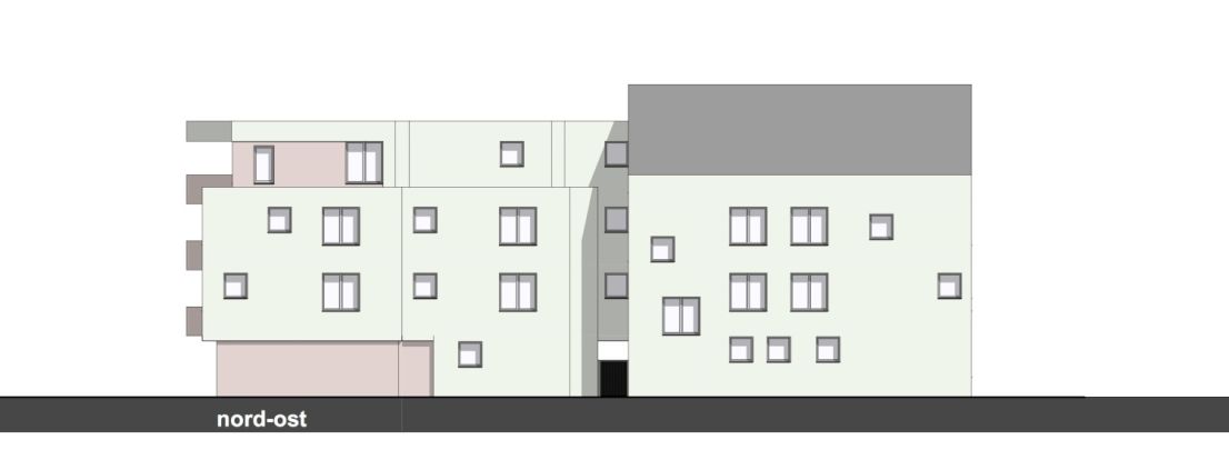 Ansicht nord-ost -- Ittlingen: Nur noch 2 Wohnungen mit je 131 m² frei! Modern und zeitgemäß - im Zentrum (# 4251d)