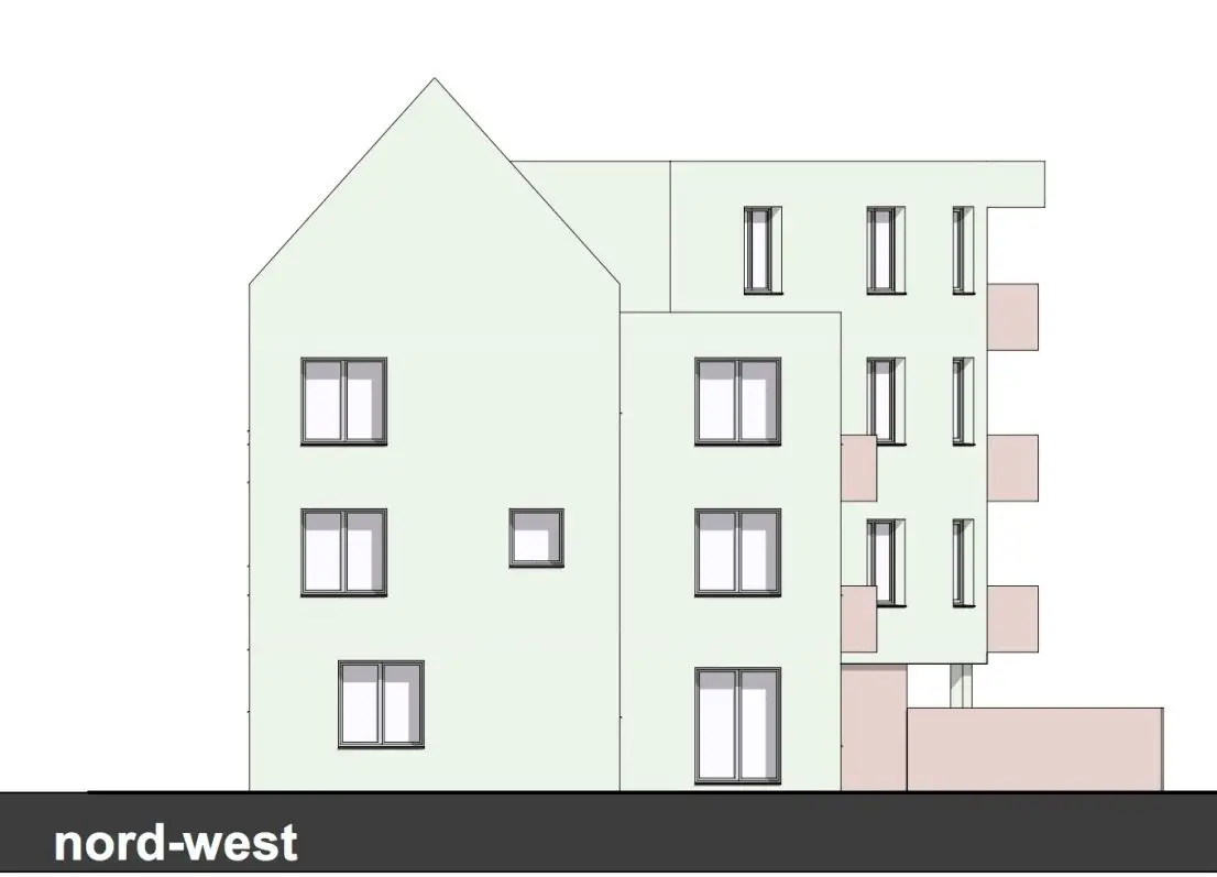 Ansicht nord-west -- Ittlingen: Nur noch 2 Wohnungen mit je 131 m² frei! Modern und zeitgemäß - im Zentrum (# 4251d)