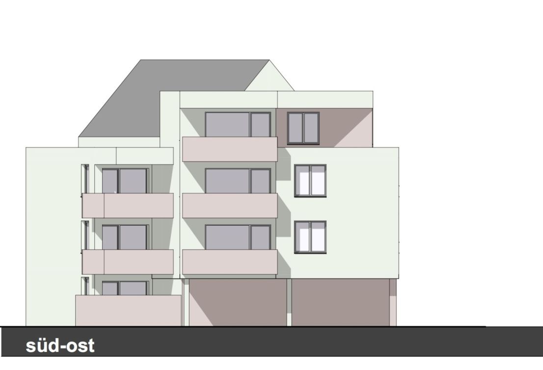 Ansicht süd-ost -- Ittlingen: Nur noch 2 Wohnungen mit je 131 m² frei! Modern und zeitgemäß - im Zentrum (# 4251d)