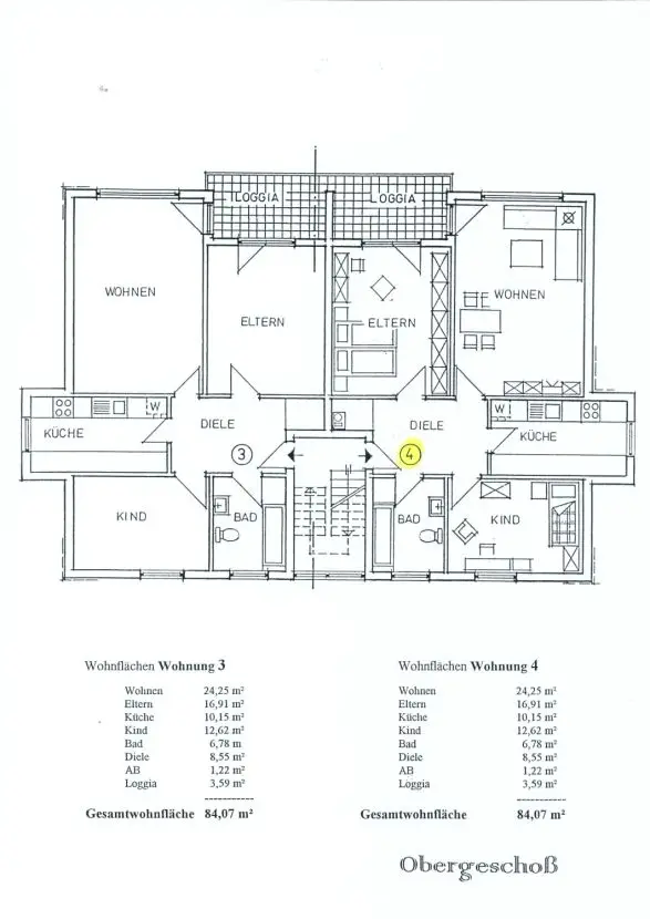 Wohnungsgrundriss -- Gepflegte 3-Zi-Wohnung mit Balkon in Sickte