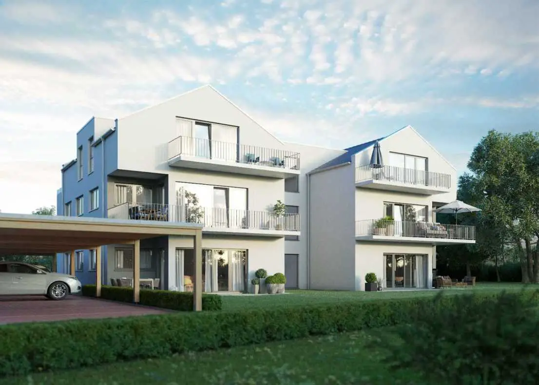Hausansicht -- Hochwertige Neubau-Penthouse-Wohnung mit 2 großen Dachterrassen inkl. Carport und Fahrstuhl!