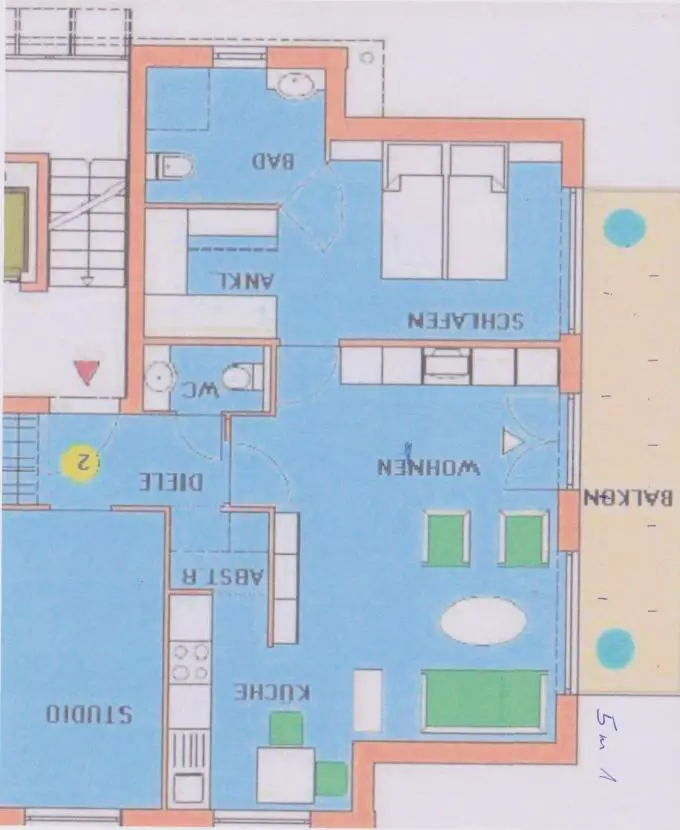 Grundriss A -- Schöne 3-Zimmer-Wohnung mit Balkon und EBK in Achim