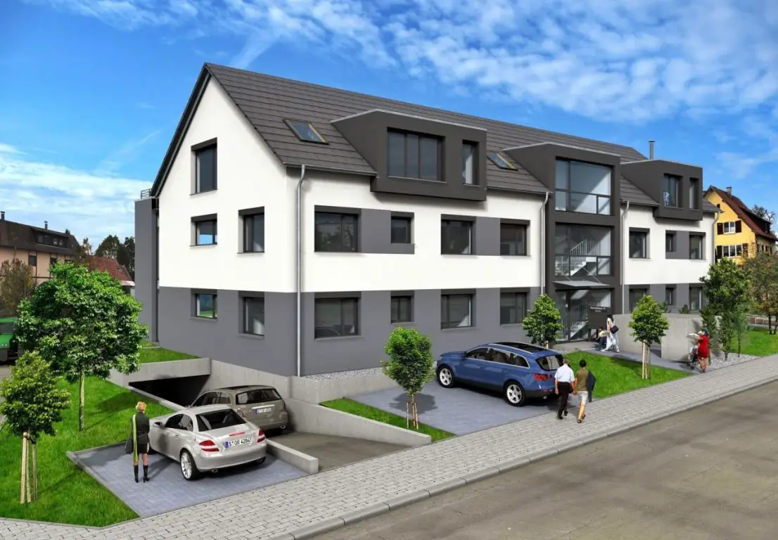 Ansicht von Straße, Herrenberg -- 2,5-Zimmer-Gartenwohnung mit Terrasse + 100 m² Gartenanteil|Barrierefrei