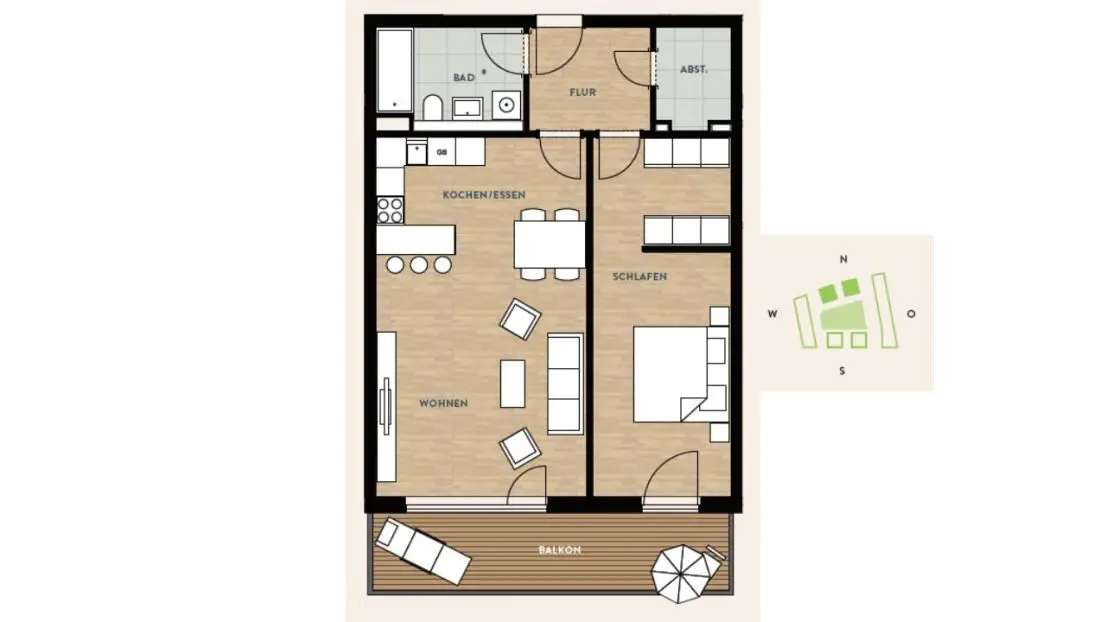 Grundriss -- IHRE neue Traum-Wohnung ** 2.OG ** große Zimmer ** Balkon, Einbauküche und vieles mehr...!!!