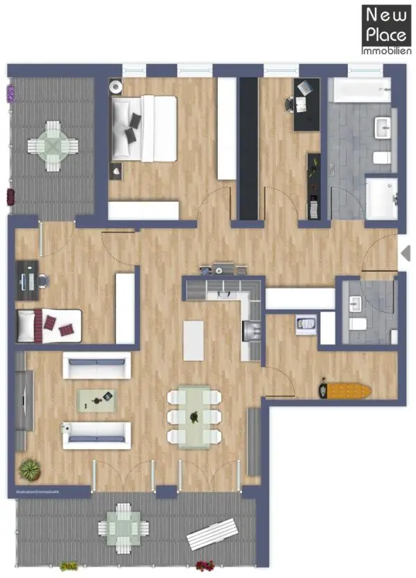 Grundriss -- +++ Moderne Vier-Zimmerwohnung / Erstbezug +++