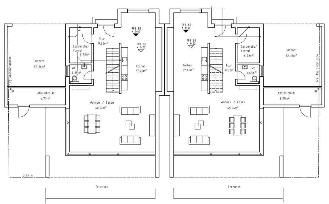 Grundriss-EG -- Hochmoderne Doppelhaushälfte in einzigartigem Design!