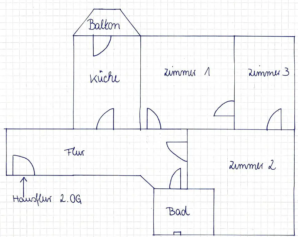 grundriss -- ideale 3-Raum-Wohnung in Uninähe für 2er-WG oder Paare (mit Kind)