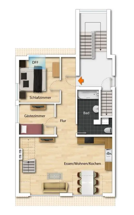 Grundriss -- Schicke 4 bis 5 Zimmer Wohnung in toller Lage - Erstbezug nach Kernsanierung!