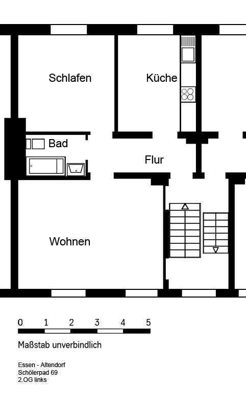 Grundriss -- Neues Badezimmer+ Neuer Boden+ Frischer Anstrich- 2-Zimmer in Altendorf- super Zentral!!