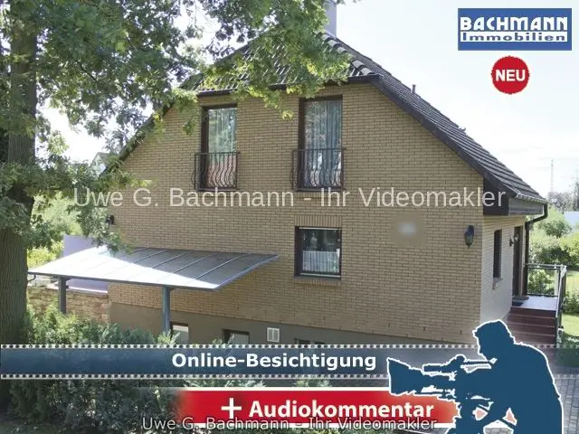 Hausansicht -- Berlin - Karow: Einfamilienhaus mit 4 Zi. und Pool - UWE G. BACHMANN