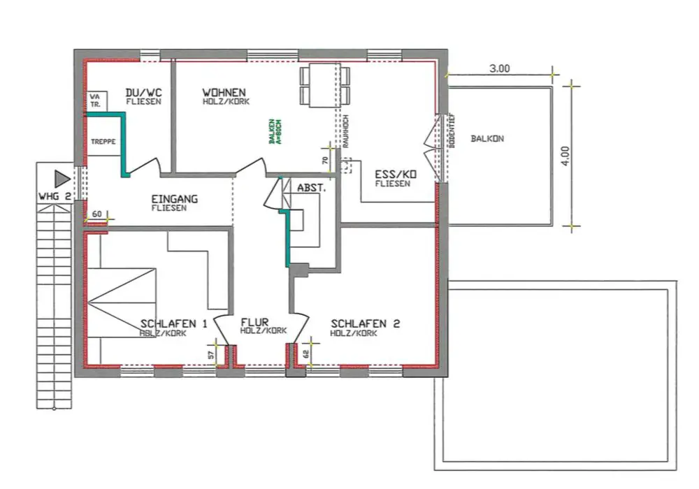Grundriss_OG -- Erstbezug nach Sanierung: freundliche 3-Zimmer-Wohnung mit Balkon in Emsdetten