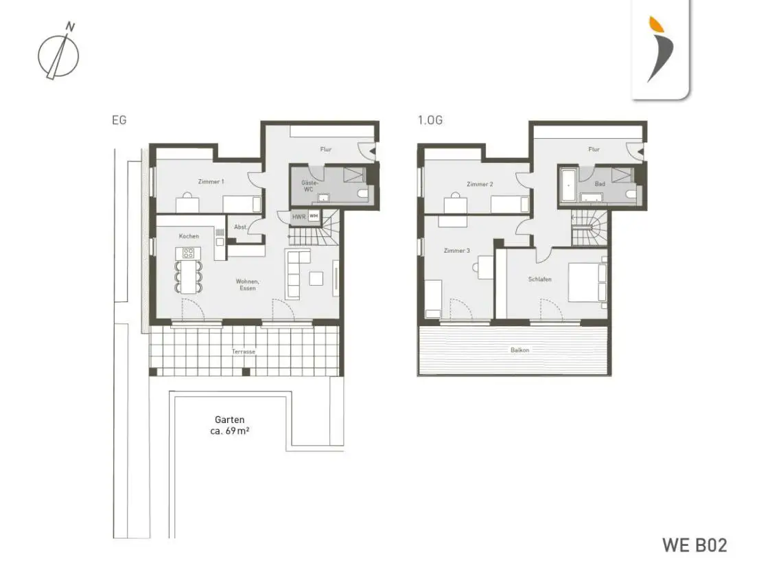 Grundriss -- Großzügige Maisonette mit 5 Zimmern und zwei separaten Wohnungseingängen 