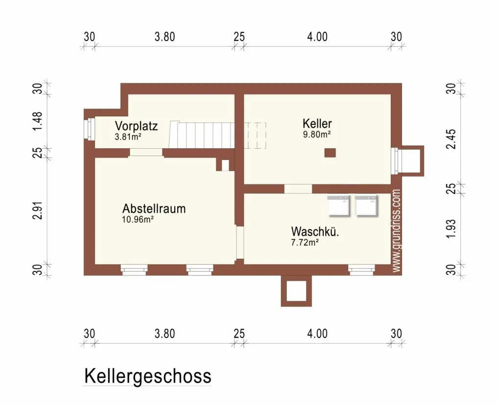 Grundriss Keller -- Verträumtes Häuschen am Neckar zu verkaufen