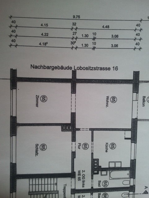 Grundriss -- Apartment, 2 bedrooms 65m²/sqm, no broker commission