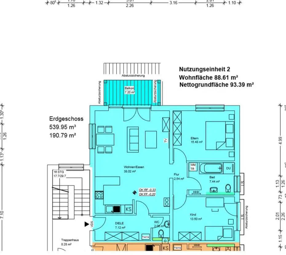 Plan -- NEUBAU - große helle 3 Zimmer Erdgeschoss-Wohnung in Würzburg/Lengfeld
