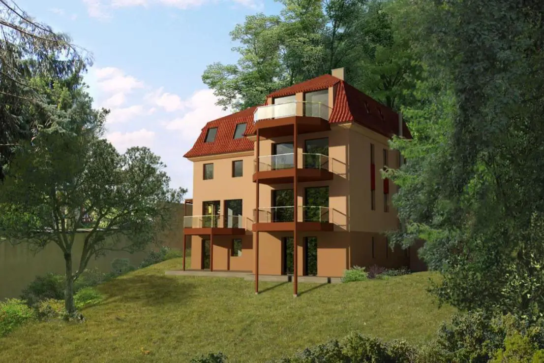 Visualisierung Gartenansicht -- Radebeul: Exklusive 4-Zimmer-Wohnung in Weinbergnähe
