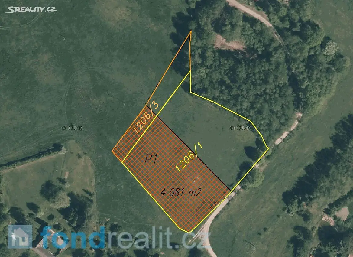 Prodej  pozemku 4 081 m², Nové Hrady, okres České Budějovice