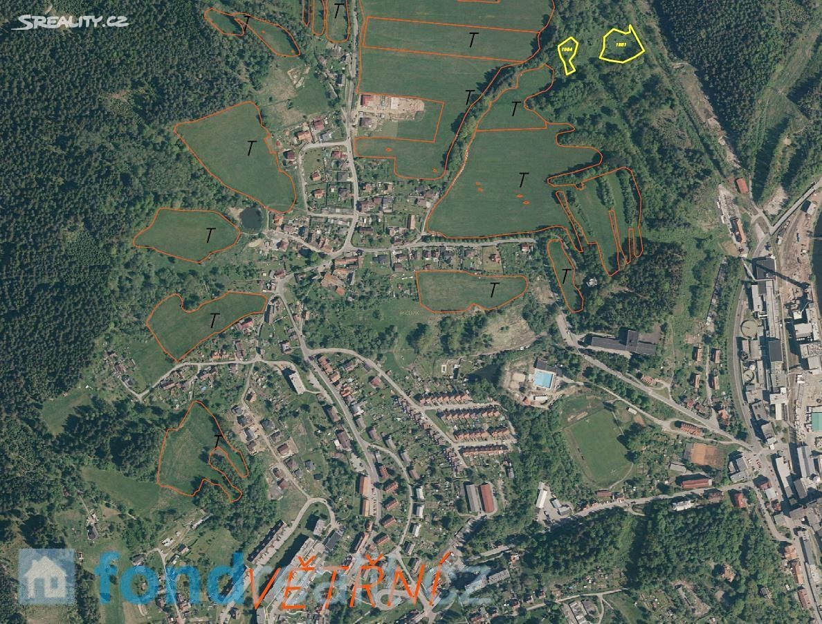 Prodej  pozemku 4 336 m², Větřní - část obce Větřní, okres Český Krumlov