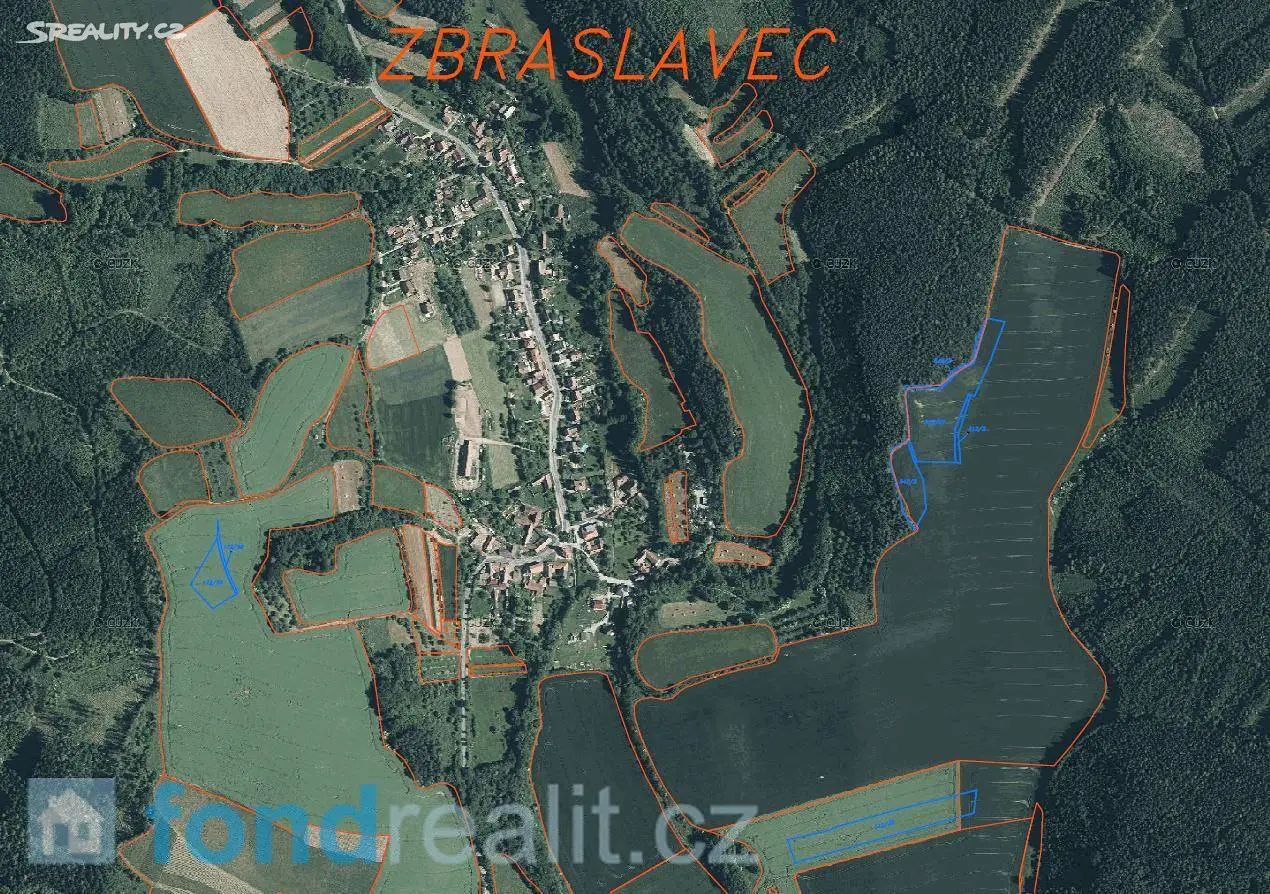 Prodej  pozemku 10 035 m², Zbraslavec - část obce Zbraslavec, okres Blansko