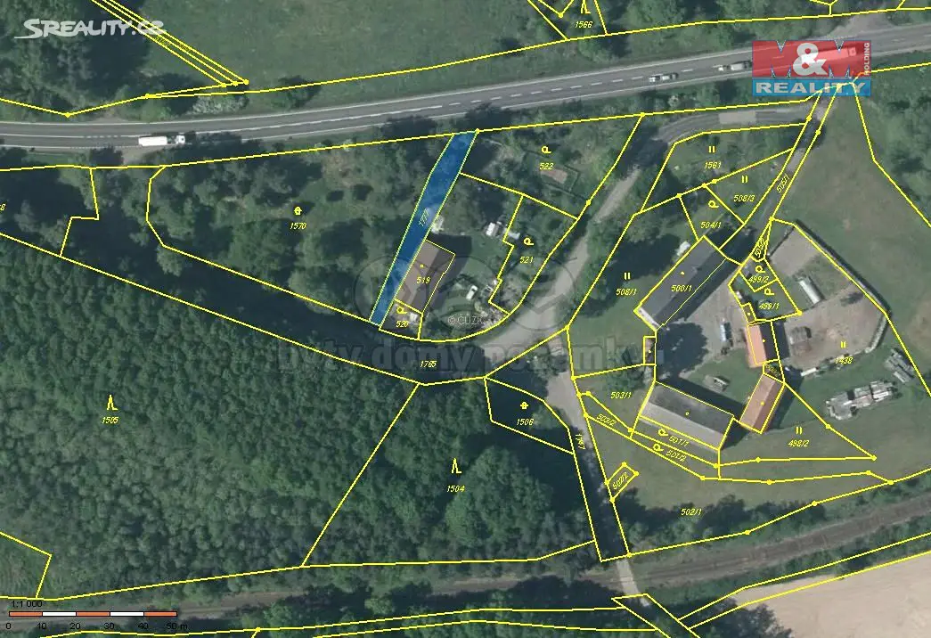 Prodej  stavebního pozemku 3 395 m², Holany - Hostíkovice, okres Česká Lípa