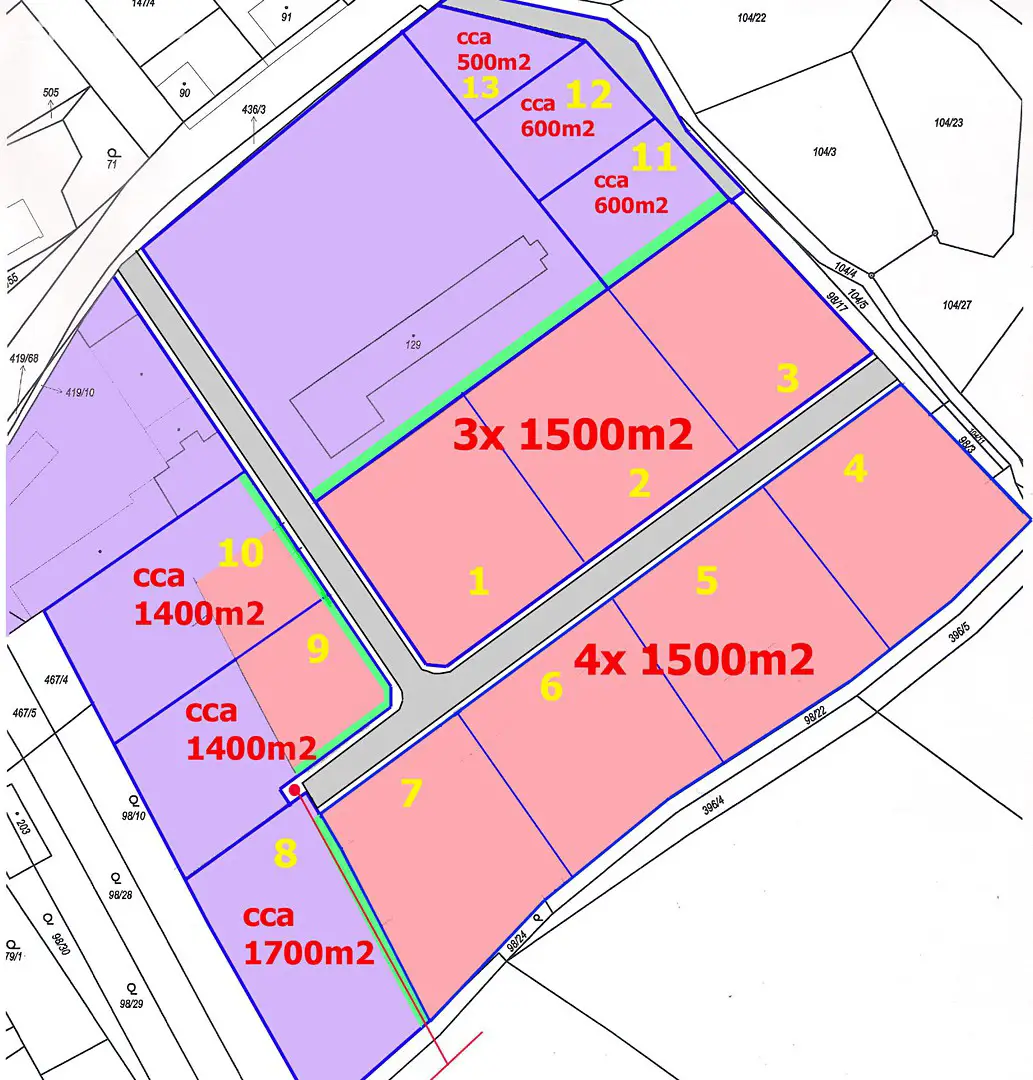 Prodej  stavebního pozemku 1 500 m², Běleč, okres Kladno