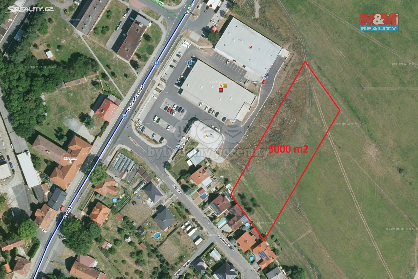 Prodej  komerčního pozemku 5 000 m², Stod, okres Plzeň-jih