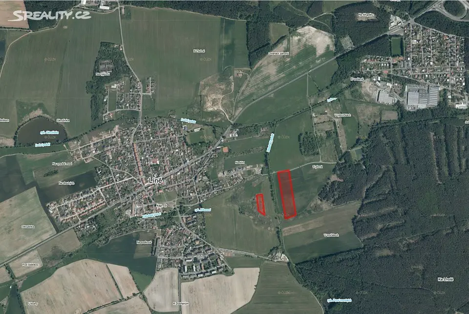 Prodej  komerčního pozemku 26 450 m², Líně, okres Plzeň-sever