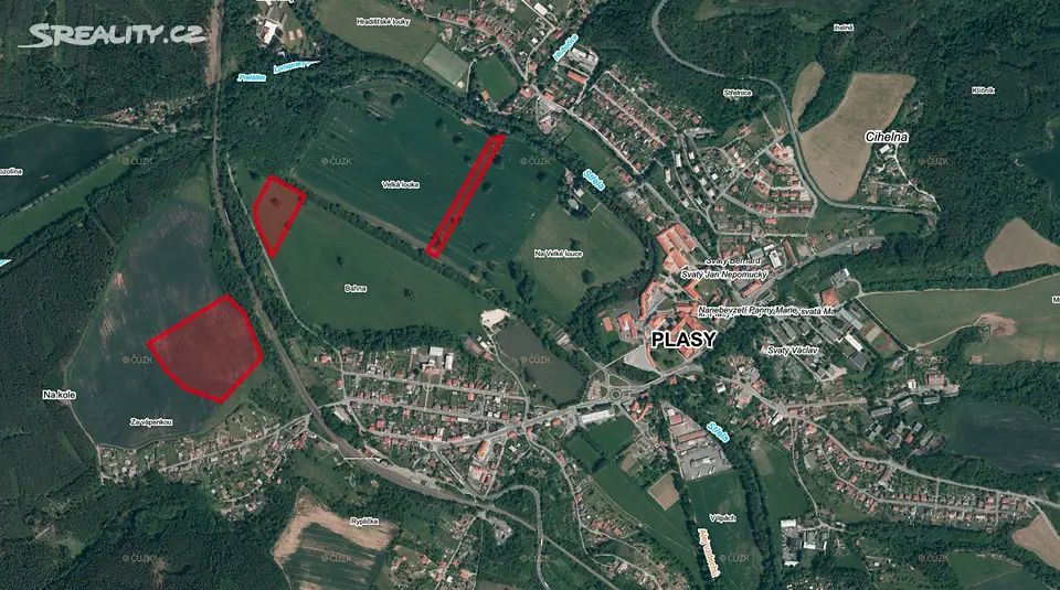 Prodej  pole 17 165 m², Plasy, okres Plzeň-sever