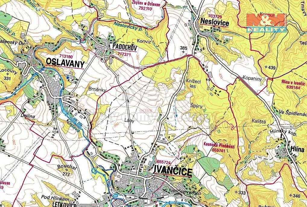 Prodej  pozemku 1 022 m², Ivančice, okres Brno-venkov